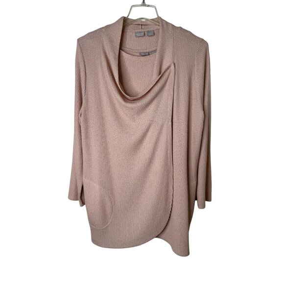 Chicos Zenergy 2-Piece Pink Waffle-Knit Cardigan & Tank Set Size 16/18 Resort - Picture 1 of 15